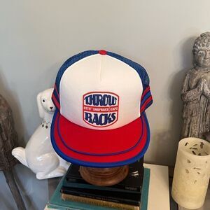 Otto Throwbacks red white & blue trucker mesh SnapBack hat. NWT. Retro vintage
